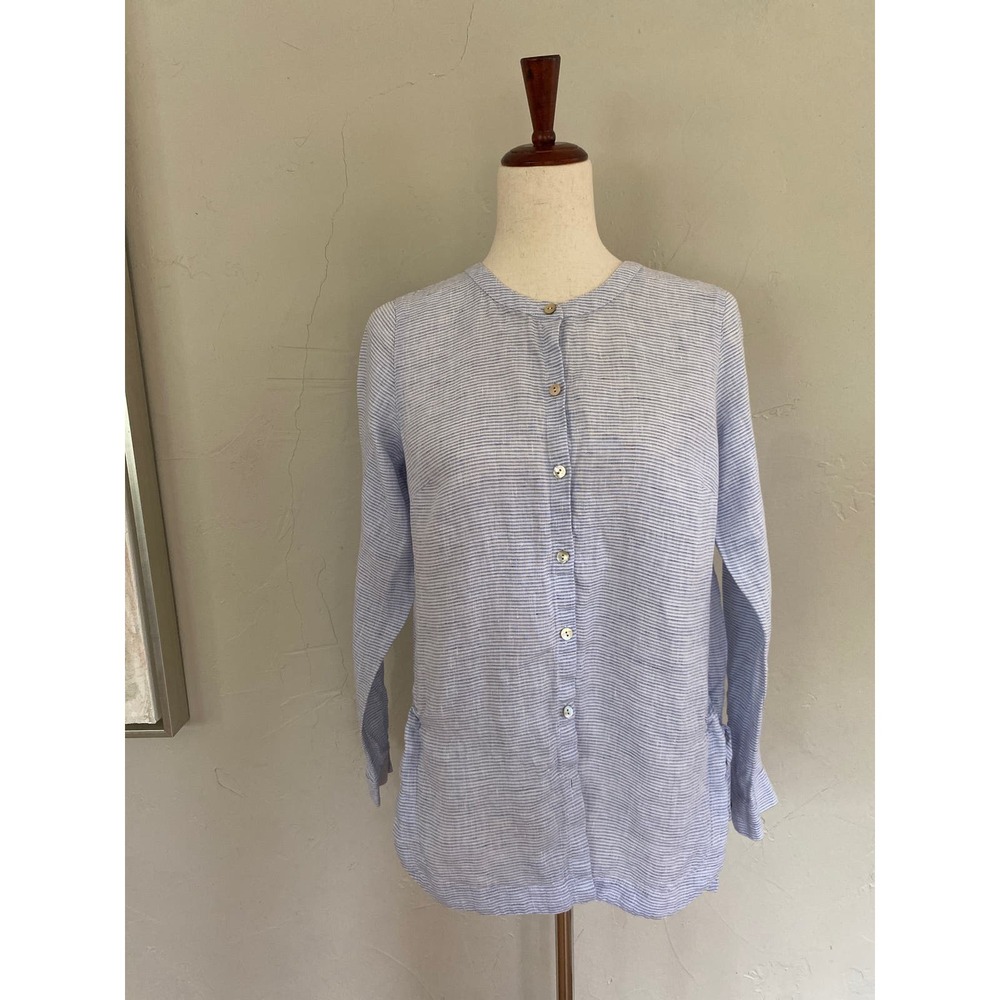 J. Jill Light Blue Button-Up Blouse